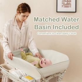 Baby Diaper Changing Table with Water Basin Wheel