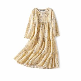Block Printed Girl's Kaftan Dress - Oia (size: 6)